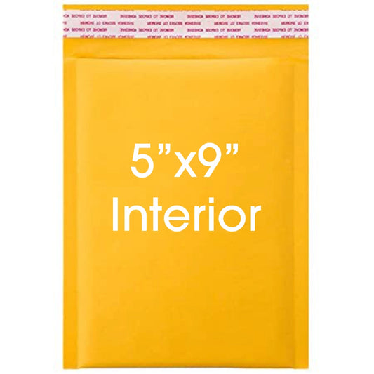 Size #00 (5"x9" Interior) Kraft Bubble Mailer with Self Seal