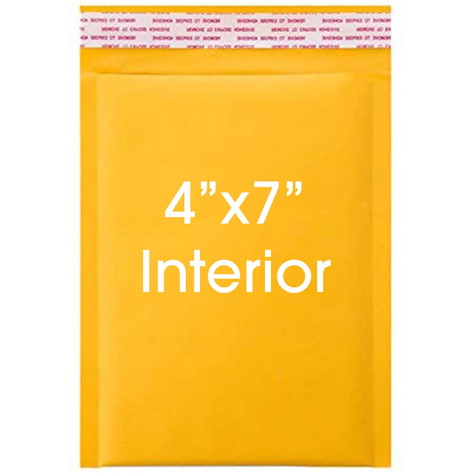 Size #000 (4"x7" Interior) Kraft Bubble Mailer with Self Seal