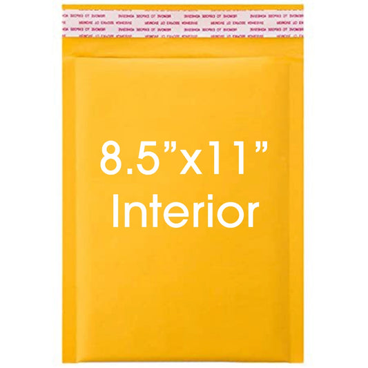 Size #2 (8.5"x11" Interior) Kraft Bubble Mailer with Self Seal