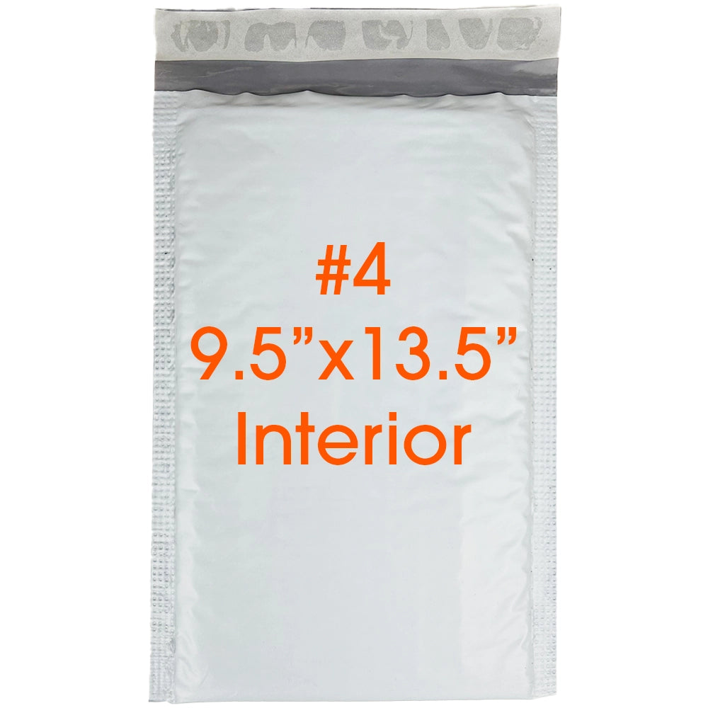 Size #4 (9.5"x13.5" Interior) Poly Bubble Mailers with Self Seal