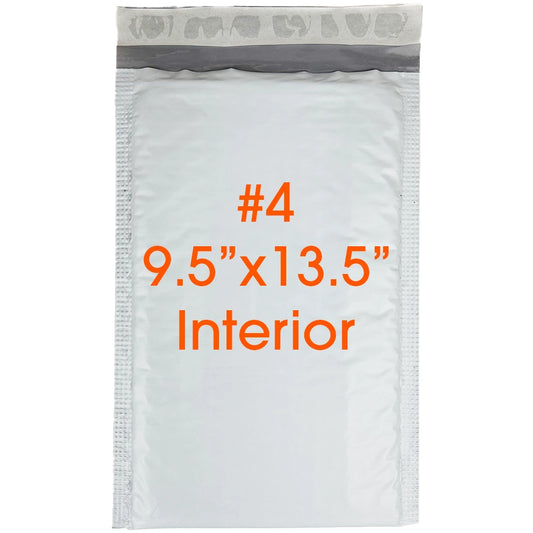 Size #4 (9.5"x13.5" Interior) Poly Bubble Mailers with Self Seal