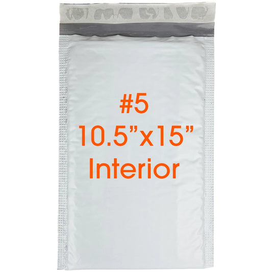 Size #5 (10.5"x15" Interior) Poly Bubble Mailers with Self Seal